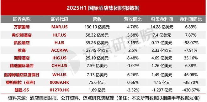 2025上半年酒店集团财务分析报告(图1)